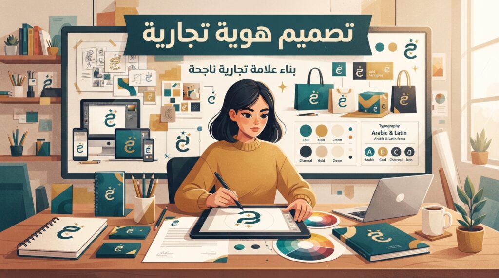 تصميم هوية تجارية احترافية: دليلك الكامل لبناء علامة مميزة